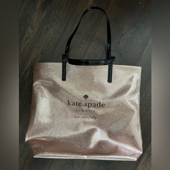 Kate Spade Rose Gold Sparkle and Shine Glitter Tote - Picture 1 of 5